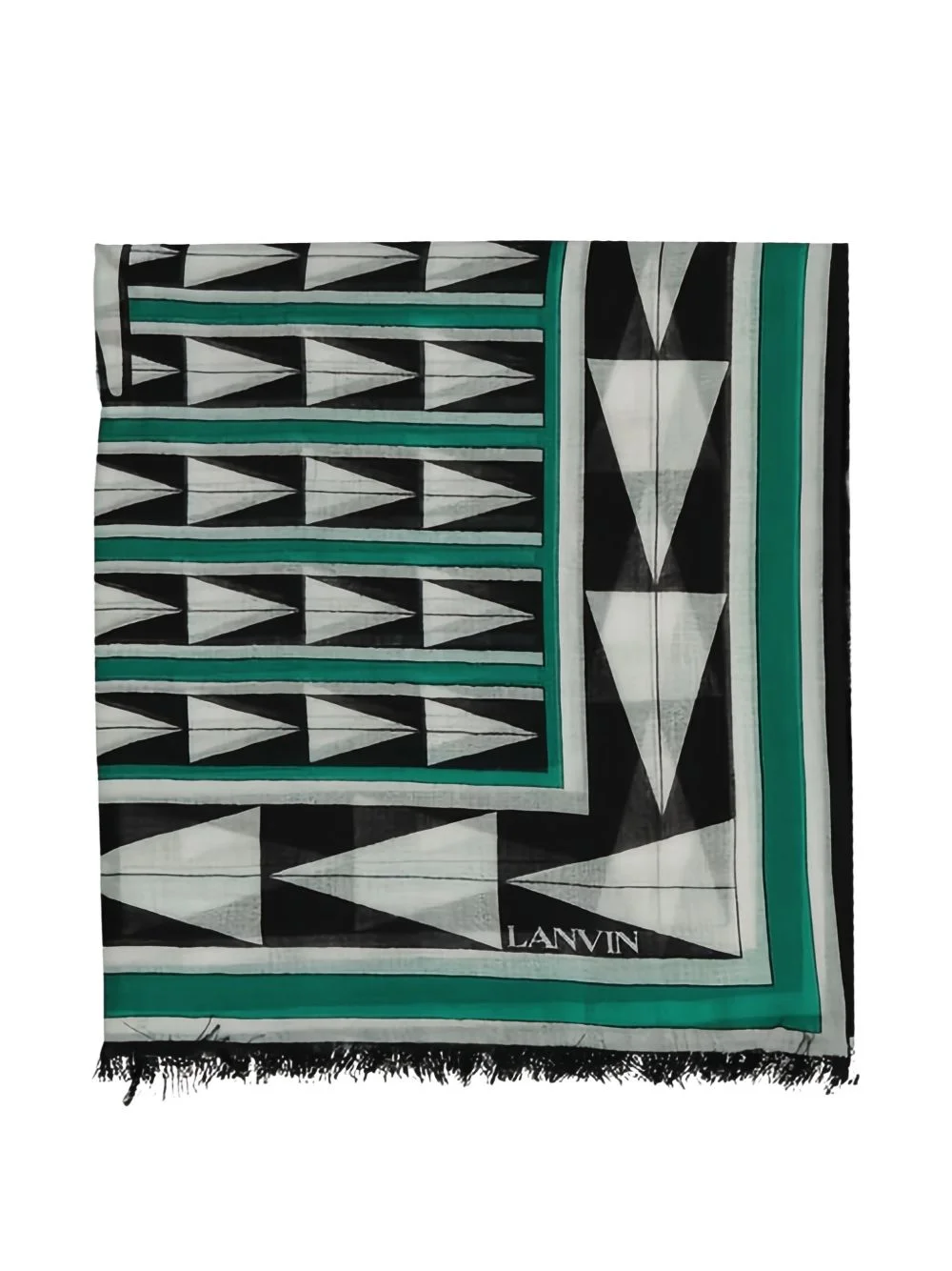 geometric-print logo scarf - 1