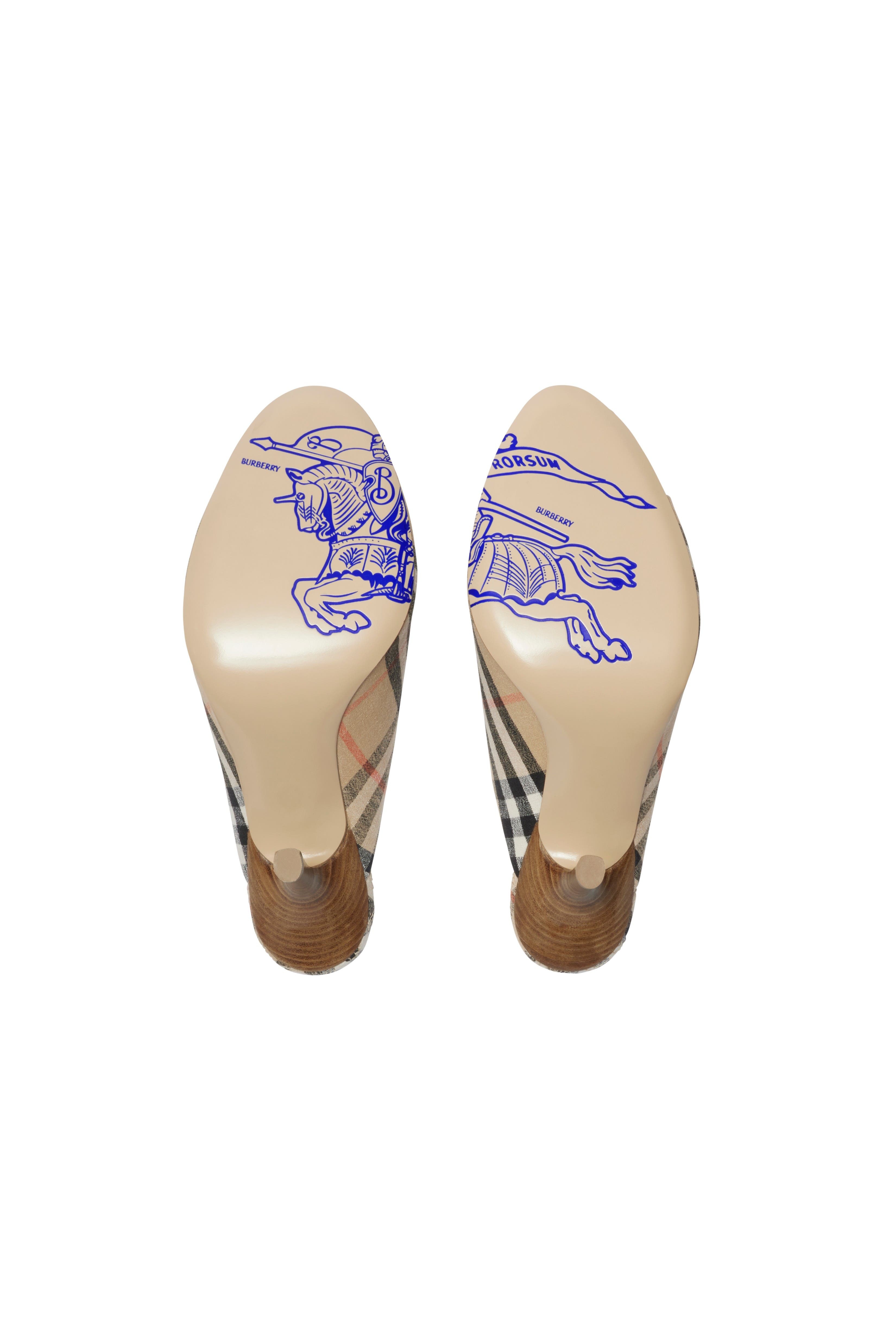 burberry Check Mews Mules in Sand at Nordstrom - 6