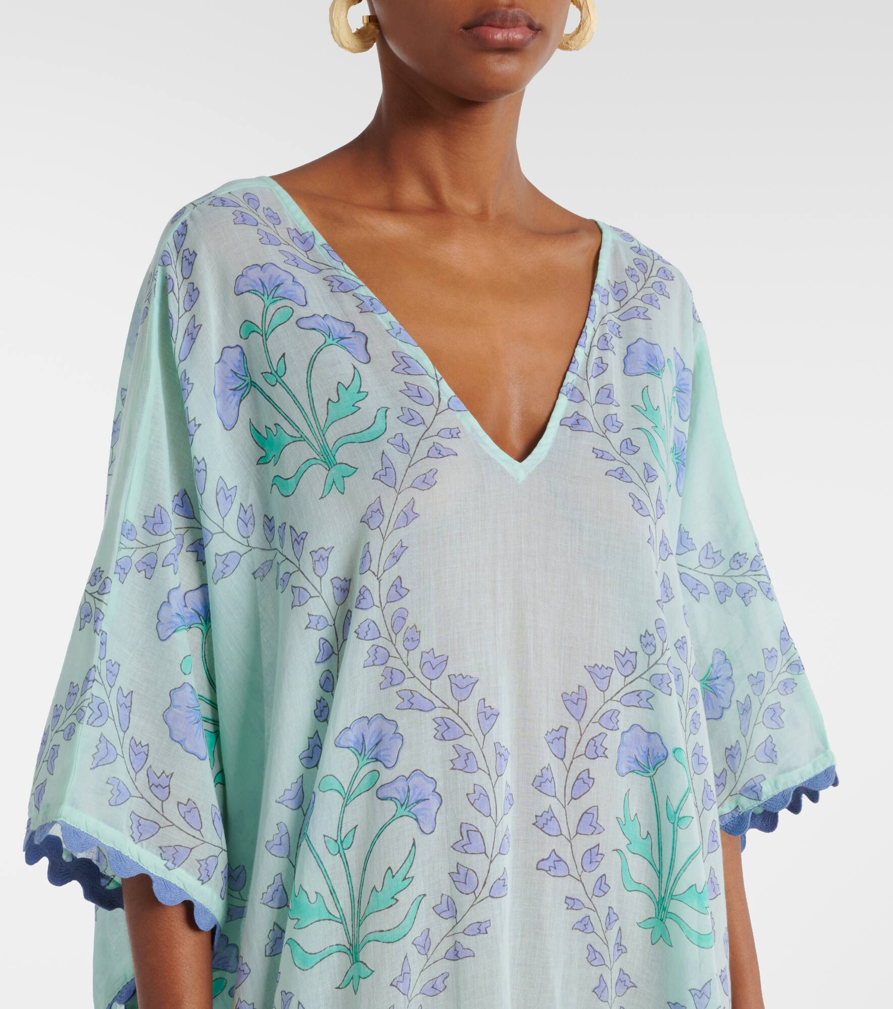 Printed cotton beach cover-up - 4