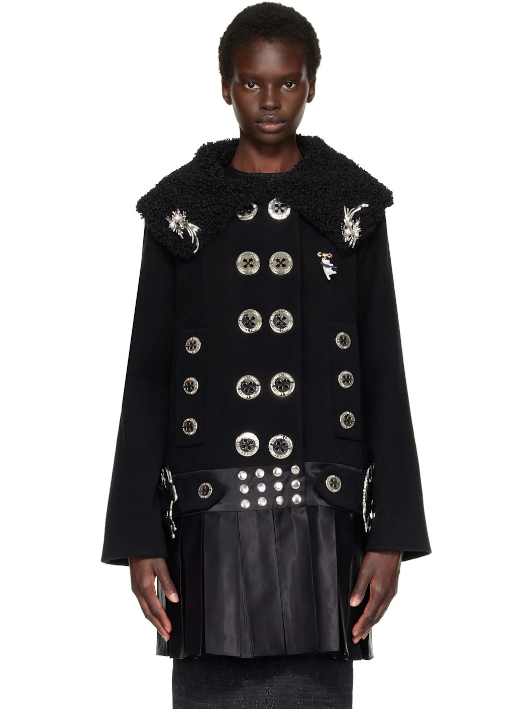 Black Fudge Buckle Coat - 1