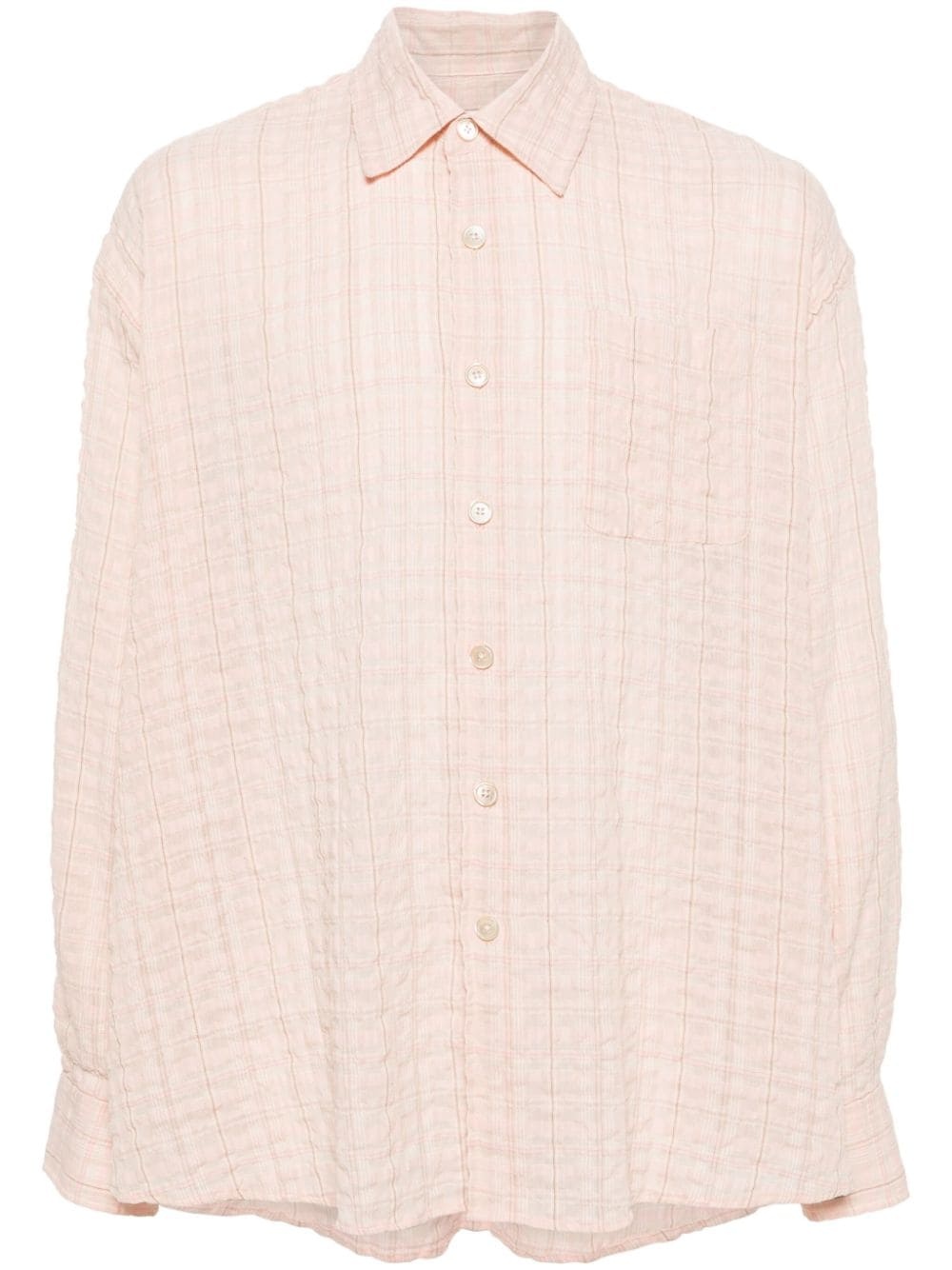 plaid check-pattern cotton shirt - 1