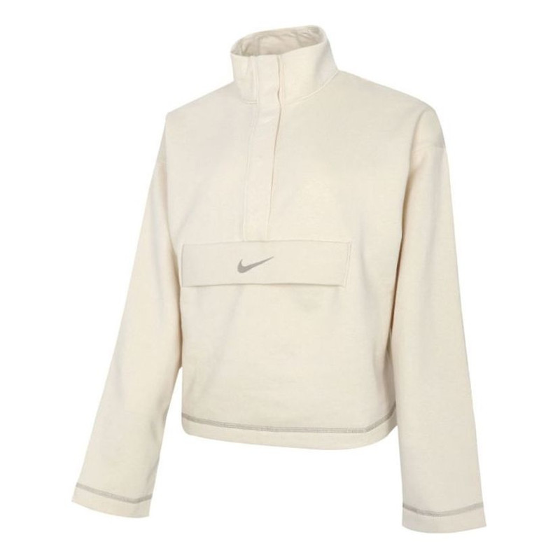 (WMNS) AS W Nike Sportswear SWSH Top HZ FLC BB FOSSIL CU6638-238 - 1