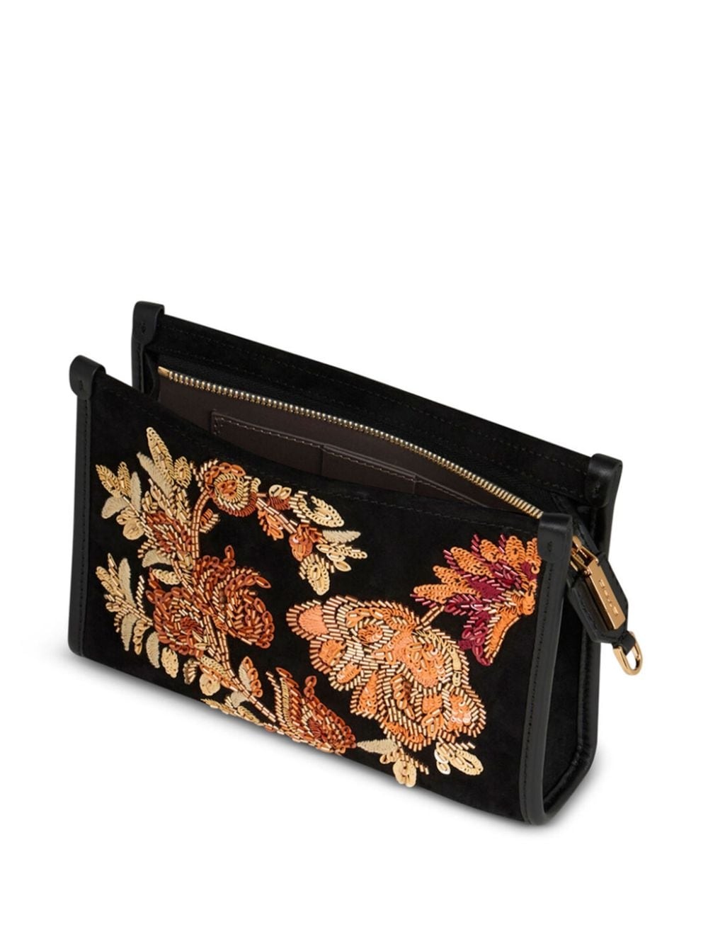 embroidered suede pouch - 6