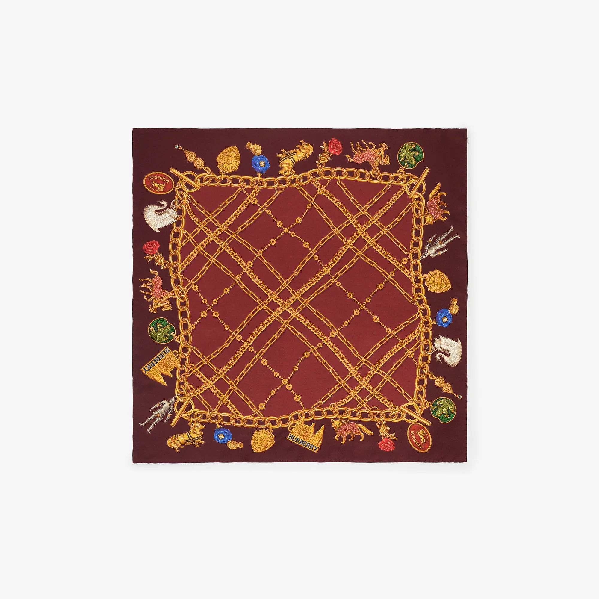 Check Charm Silk Scarf - 1