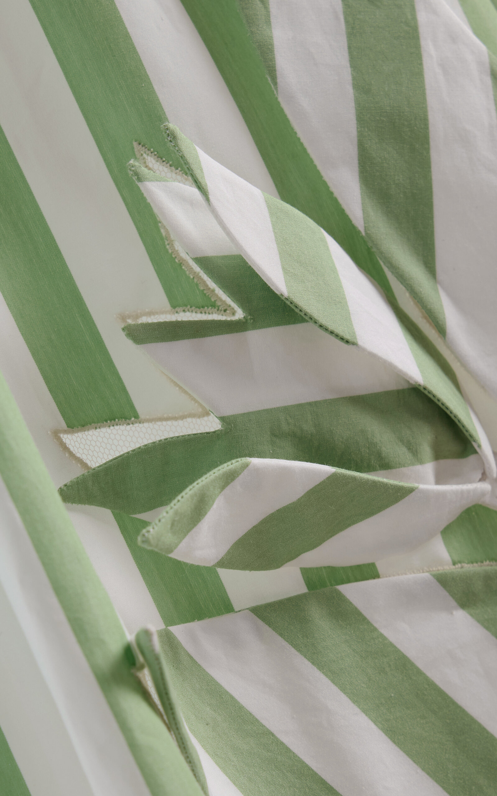 Exclusive Riviera Appliquéd Striped Cotton Midi Skirt stripe - 6
