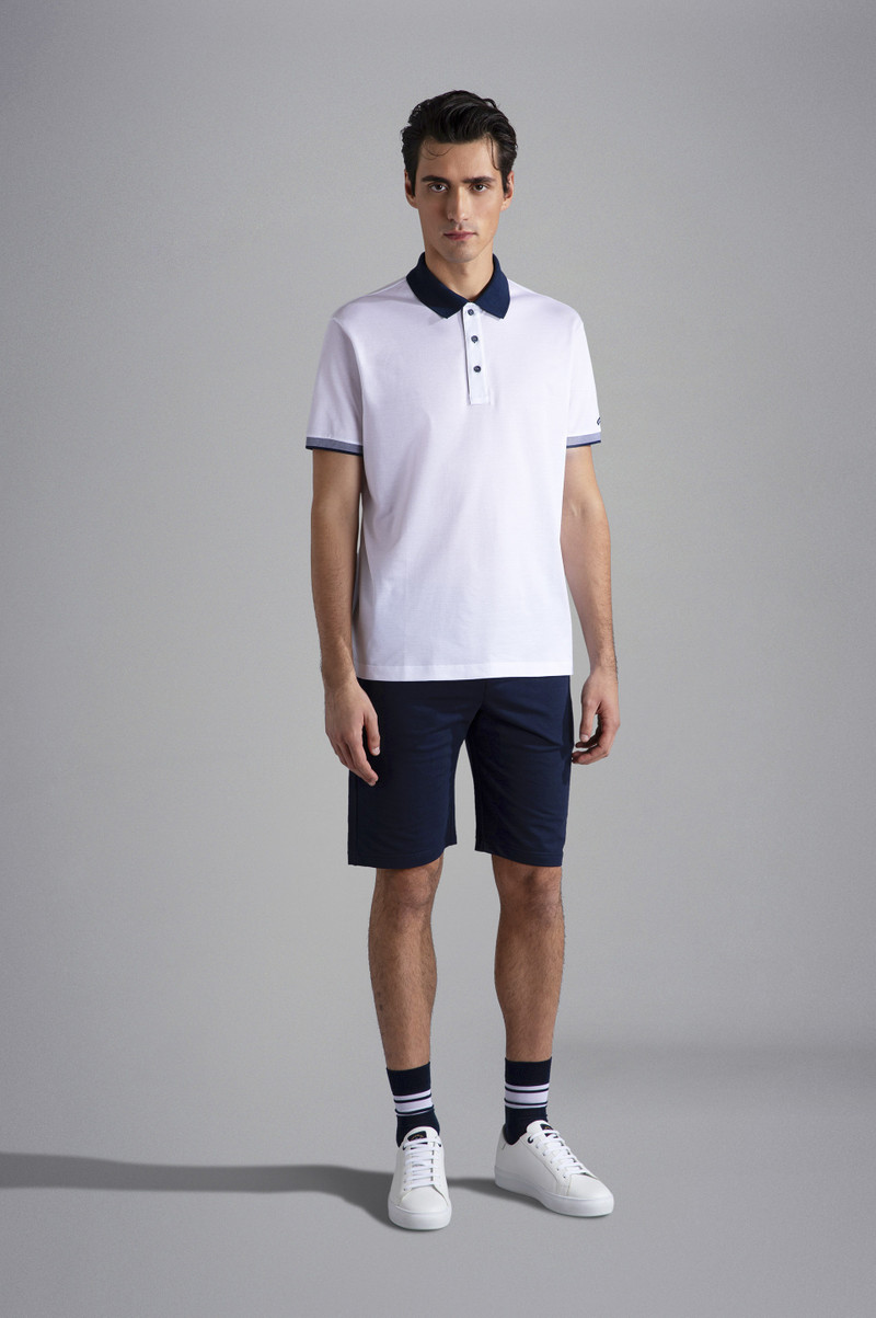 Paul & Shark COTTON PIQUE POLO SHIRT WITH TRICOLOUR DETAILS outlook