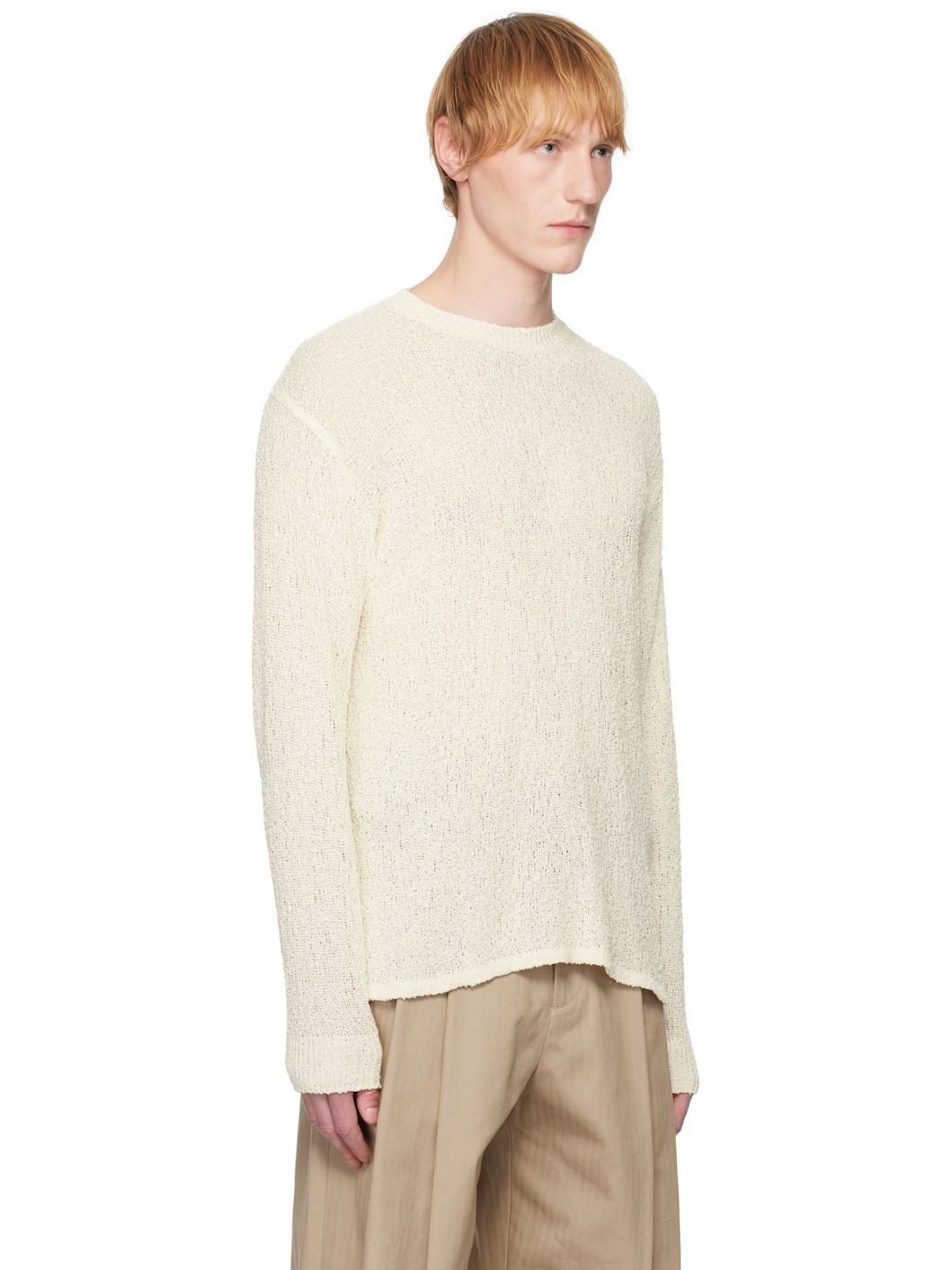 Off-White Cotton Sheer Sweater - 2