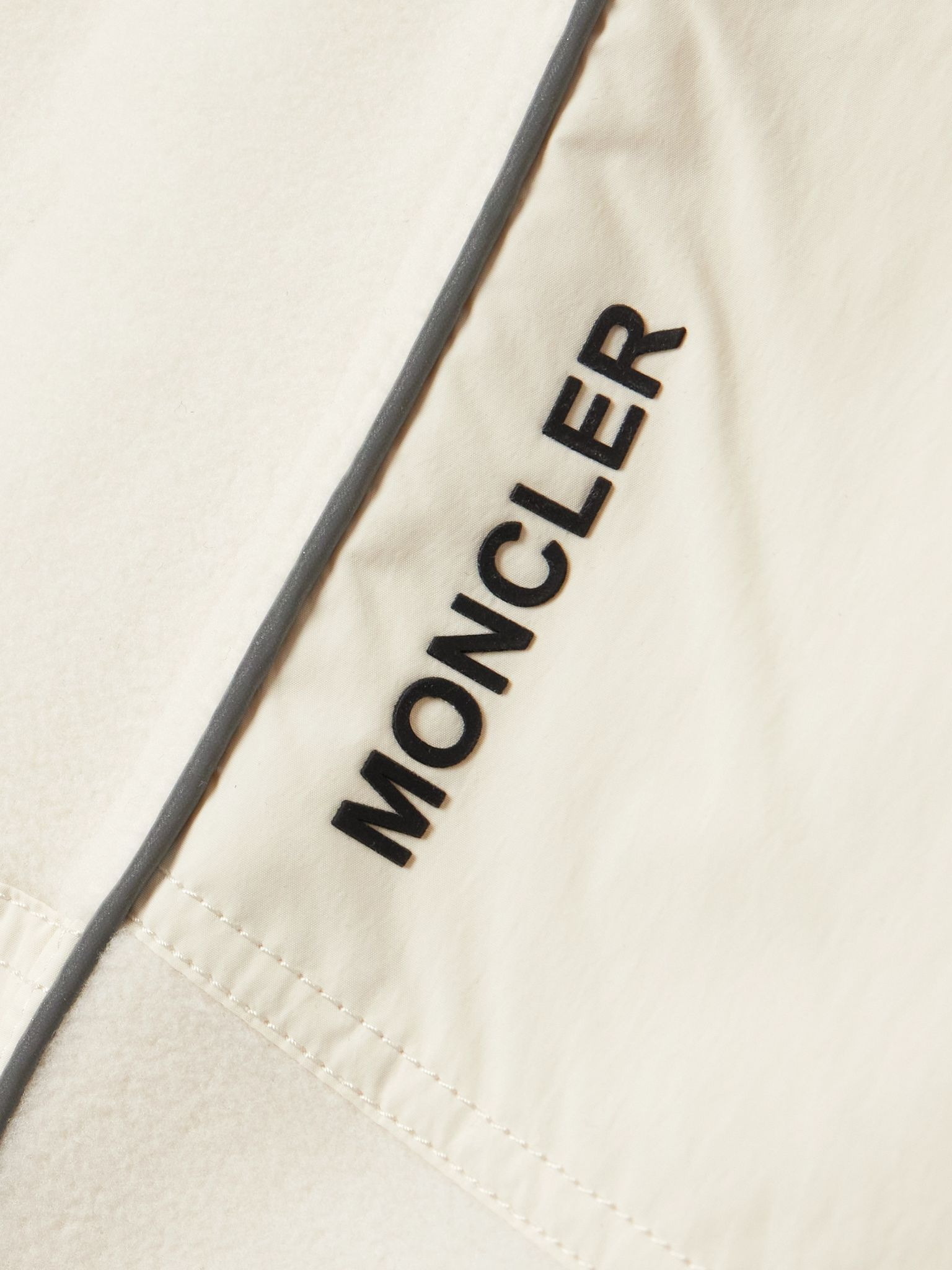 Shell-paneled fleece tapered sweatpants Cream - 4