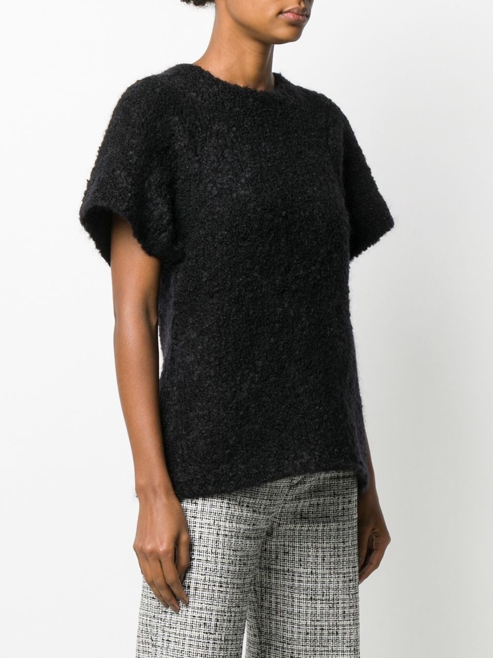 textured slim-fit knitted top - 3