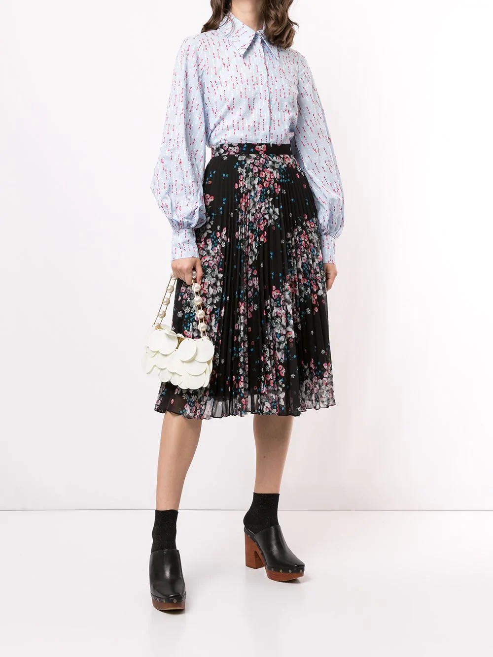 floral-print pleated skirt  - 2