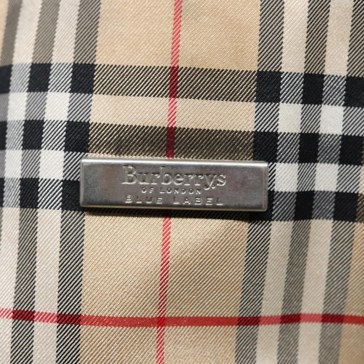 Burberry Nova Check Blue Label Tote Bag Nylon Beige Silver - 10