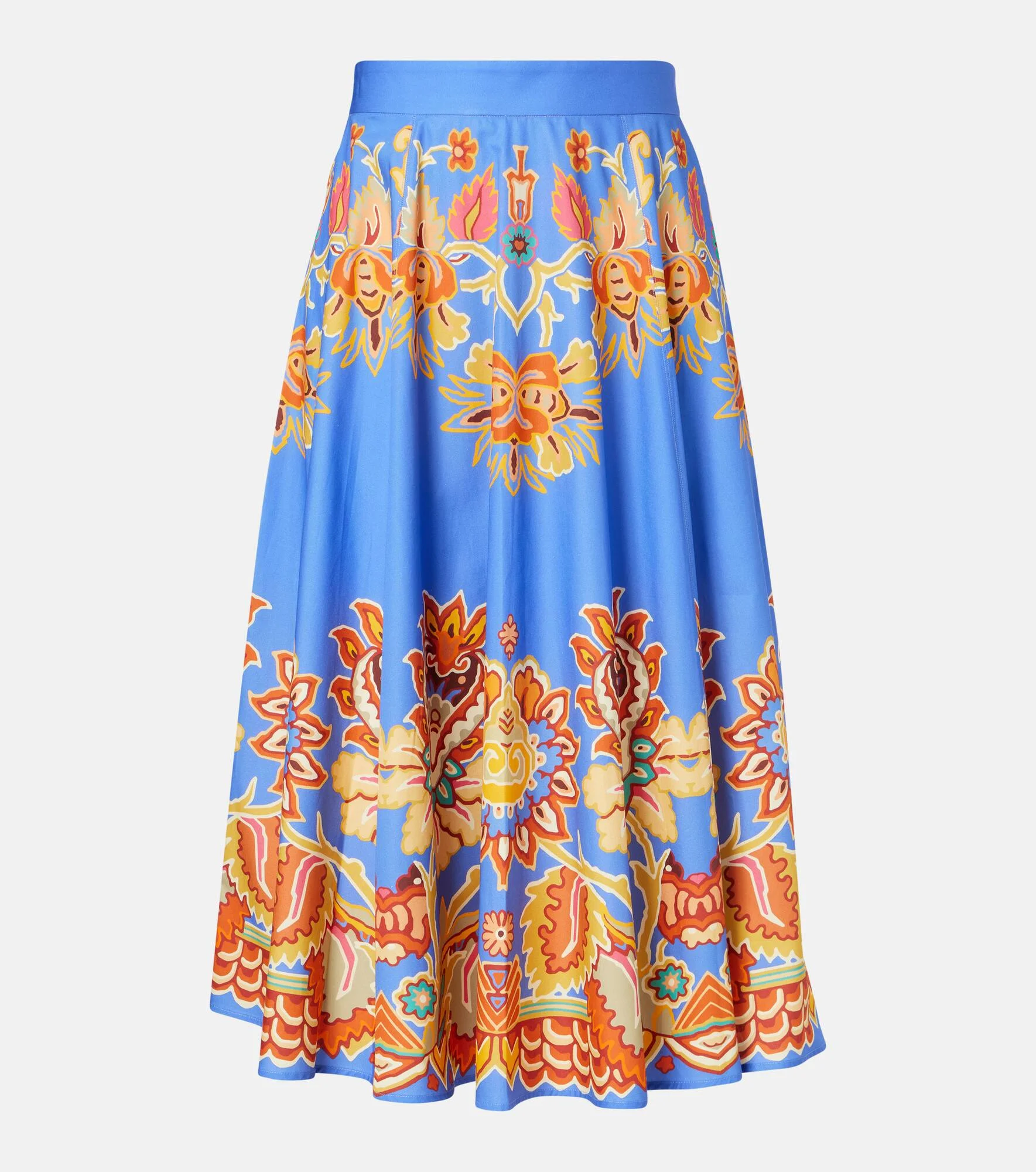 Printed cotton midi skirt - 1