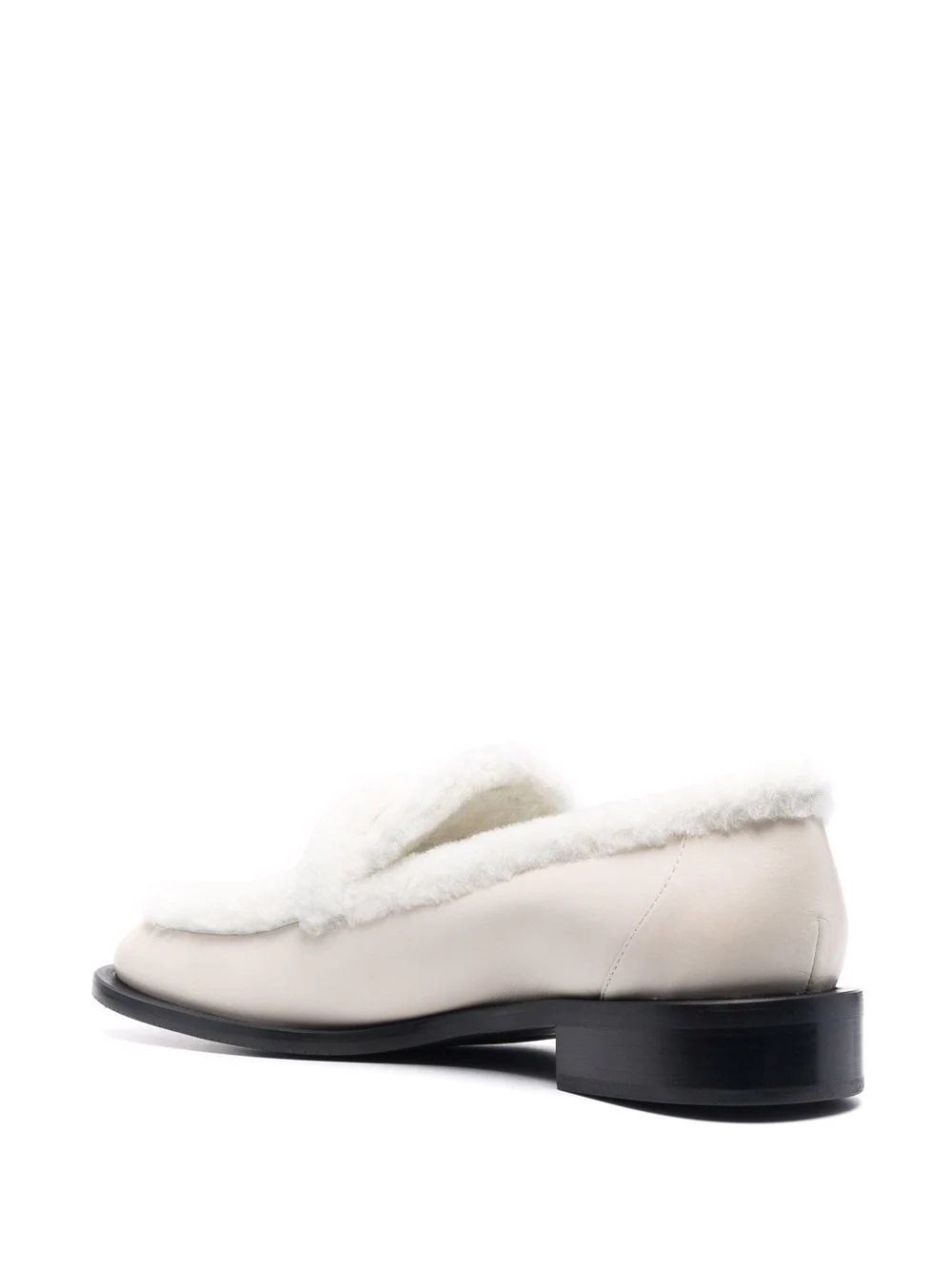 shearling trim loafers - 3