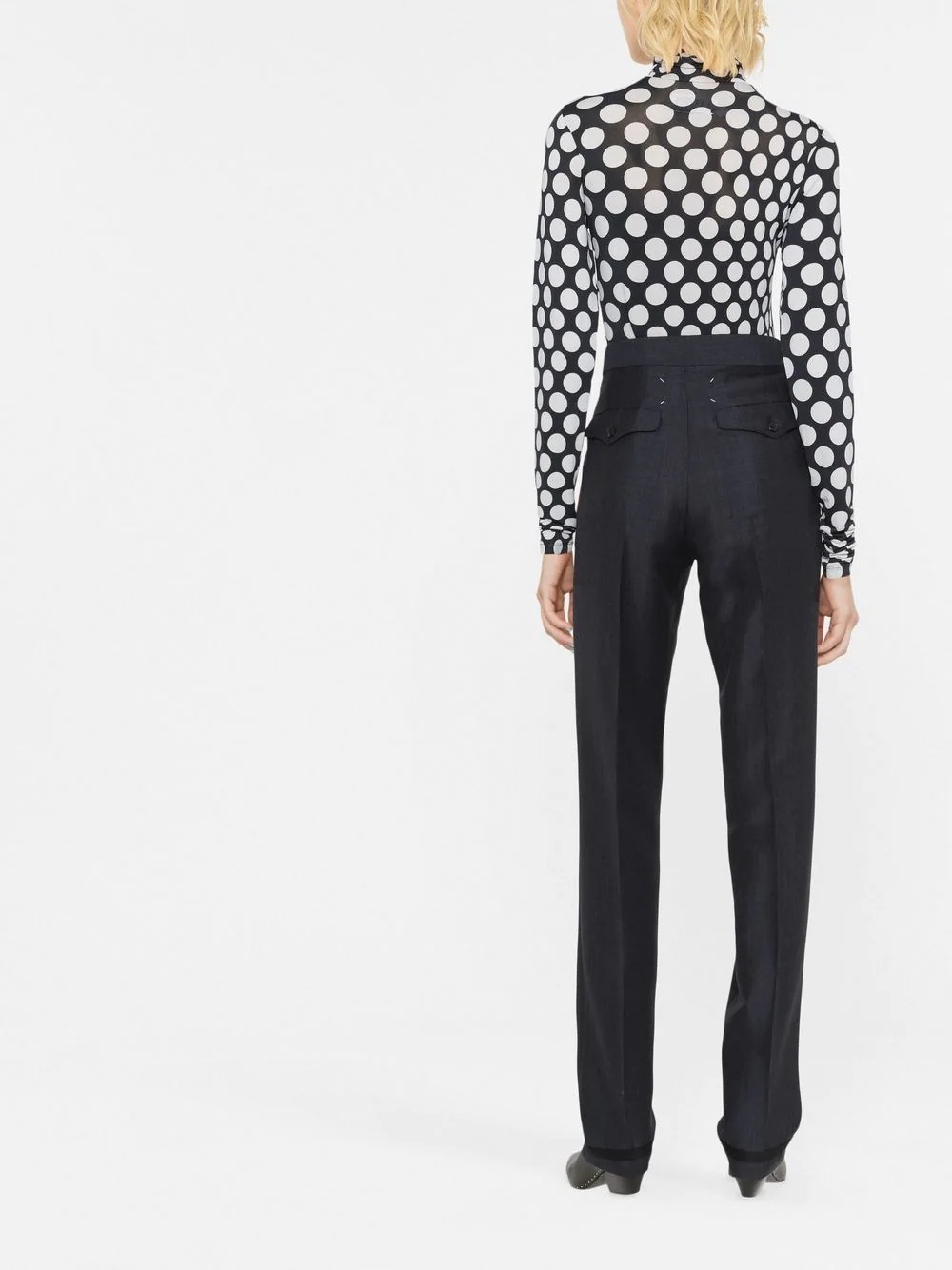 high-waisted tailored trousers - 4