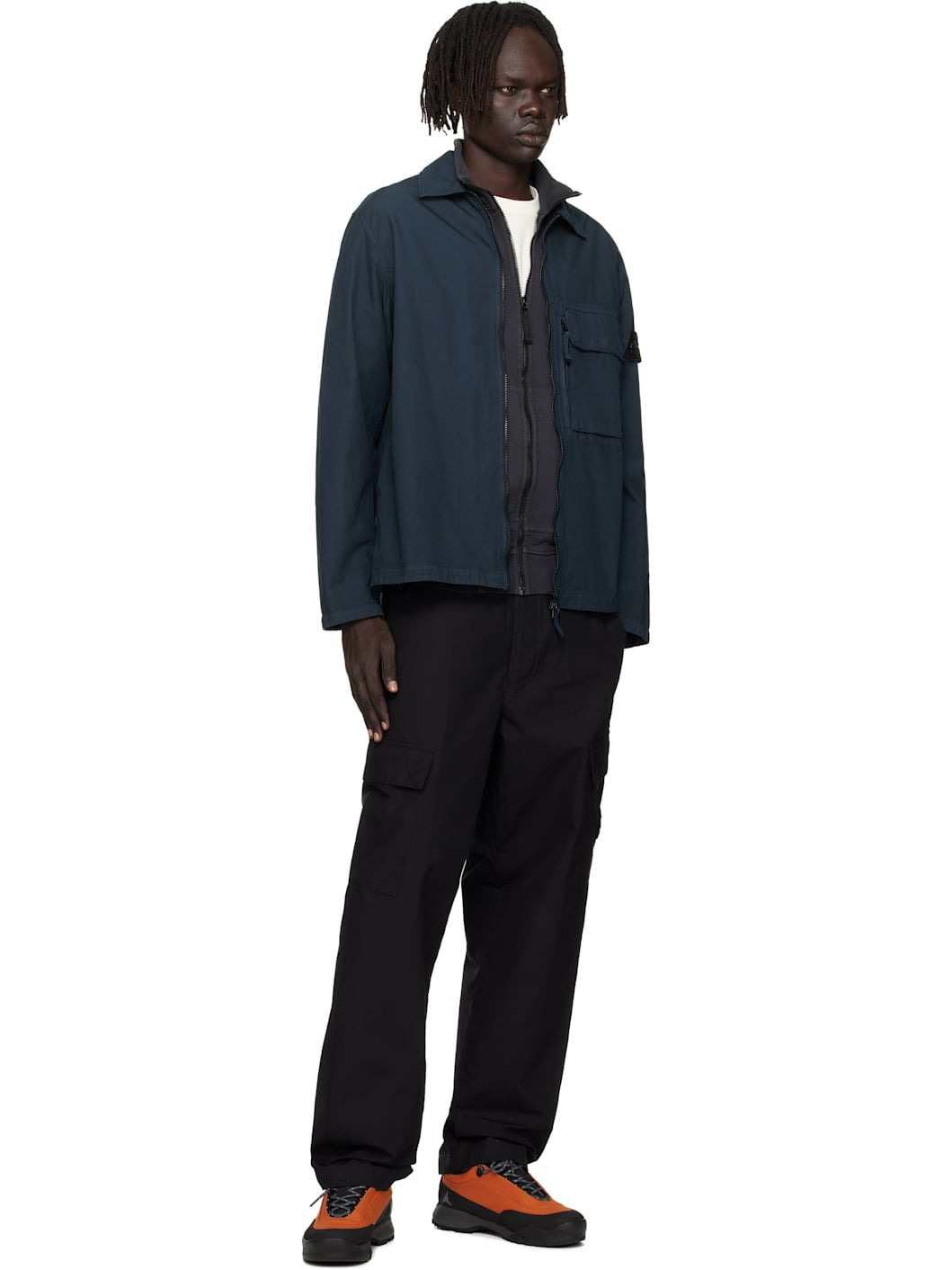 Navy 1200004 Canvas Weave Cotton Overshirt - 5