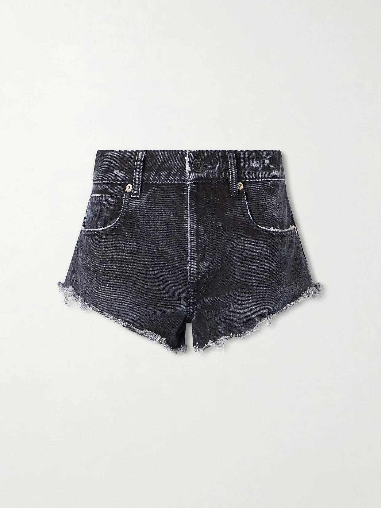 Frayed Denim Shorts - 1