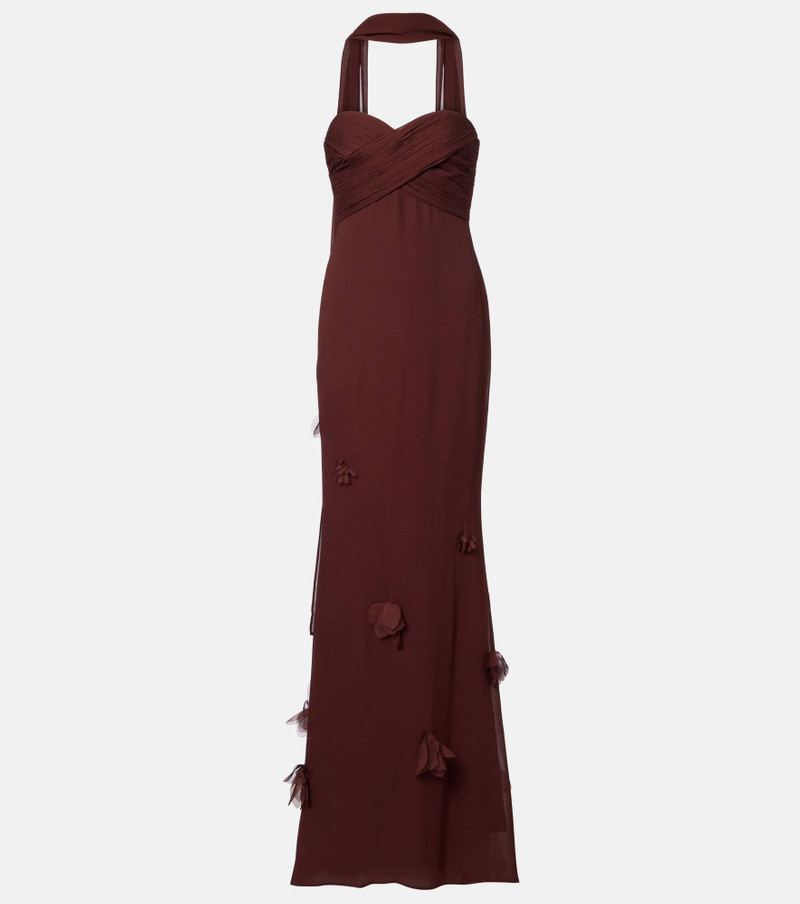 Scarf-detail jersey gown 1