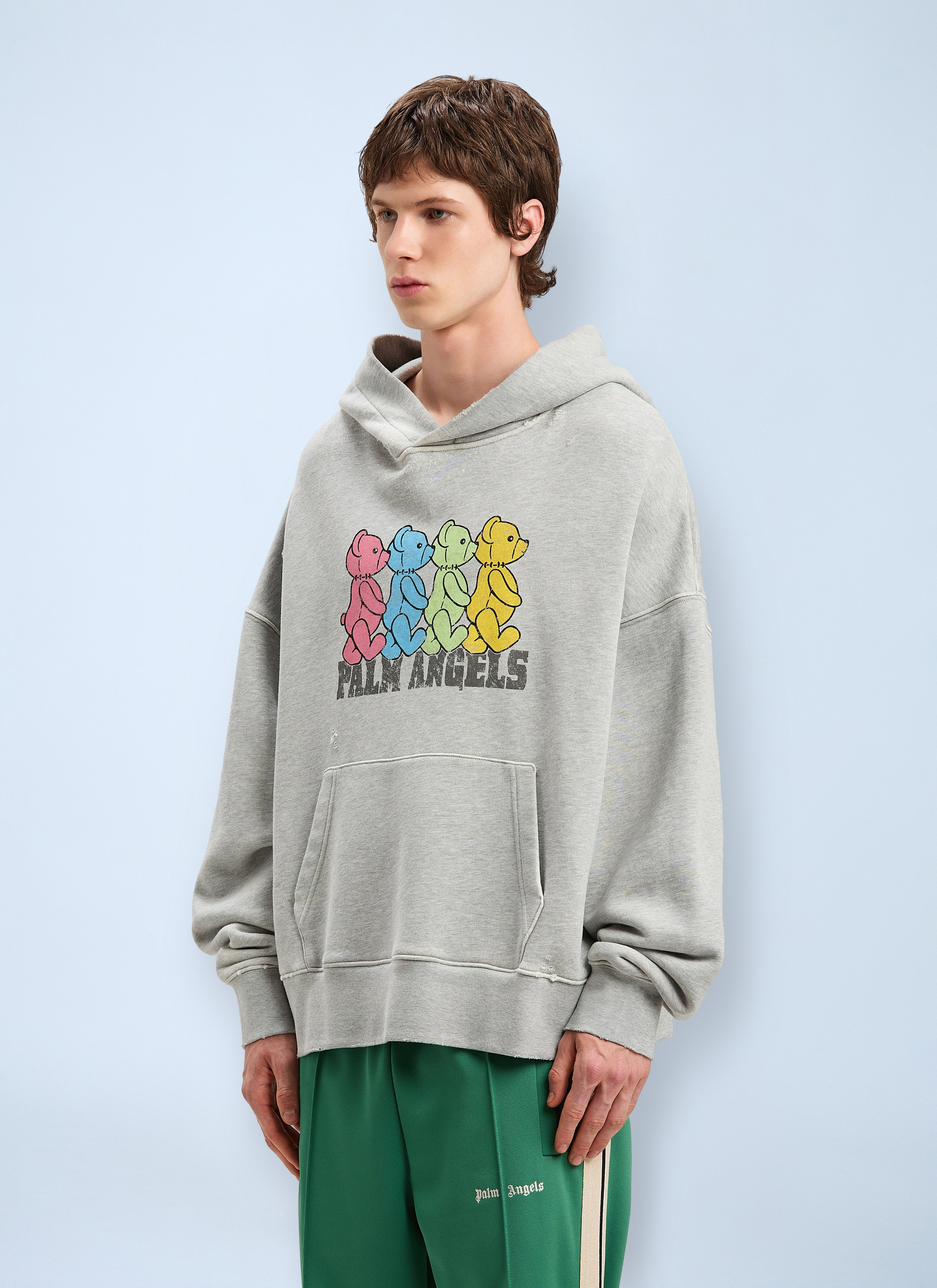 Palm Angels Men Logo Motif Hooded Sweatshirt - 3