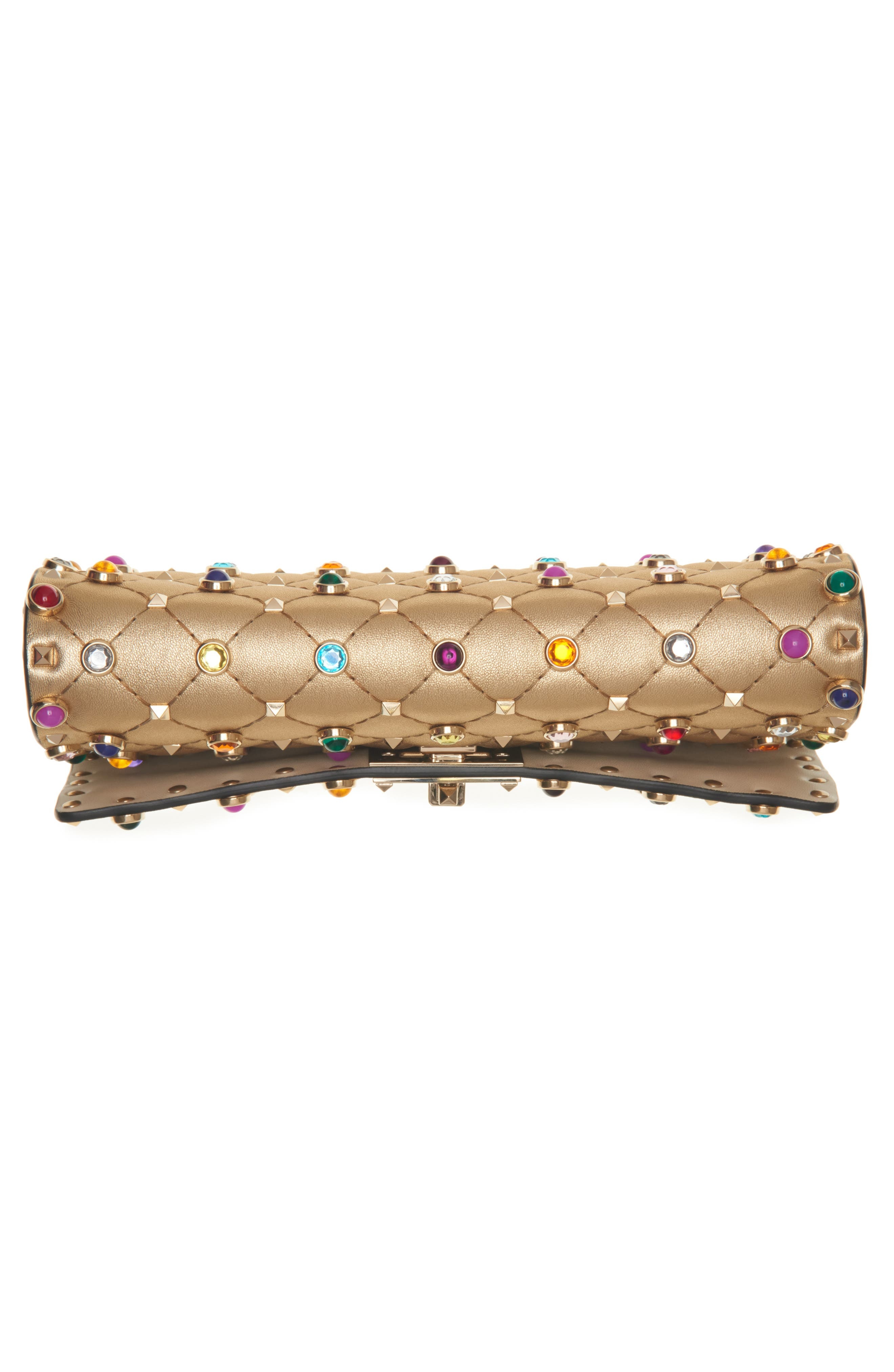 Valentino Garavani Rockstud Quilted Leather Shoulder Bag in Mekong/Soft Beige/Multicolor at Nordstro - 5