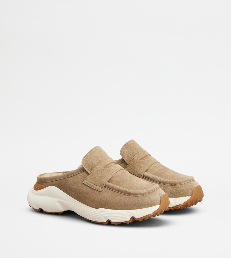 SPORTY MULES IN SUEDE - BROWN 2