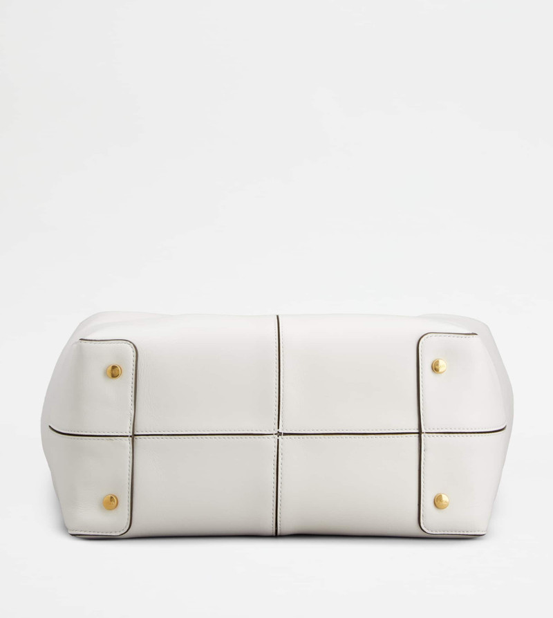 TOD'S DI BAG FOLIO SHOULDER BAG IN LEATHER LARGE - WHITE 4
