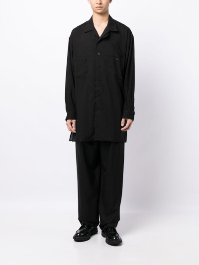Yohji Yamamoto notched-collar button-up shirt outlook