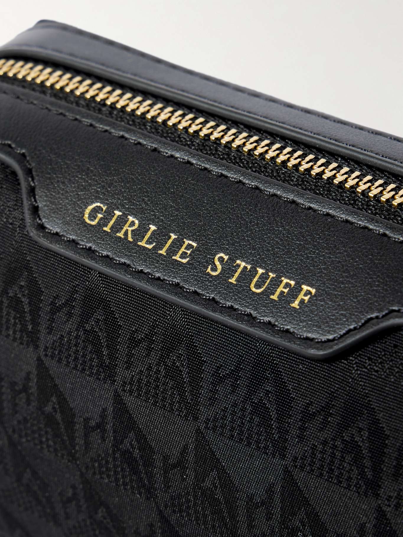 + NET SUSTAIN Girlie Stuff textured leather-trimmed ECONYL cosmetics case Black - 3