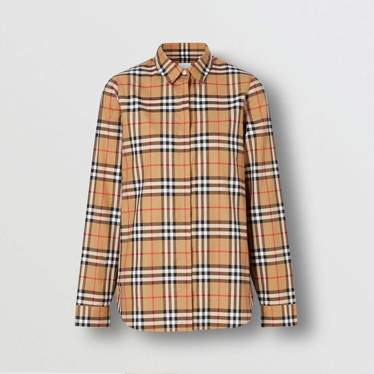 Vintage Check Cotton Oversized Shirt - 1