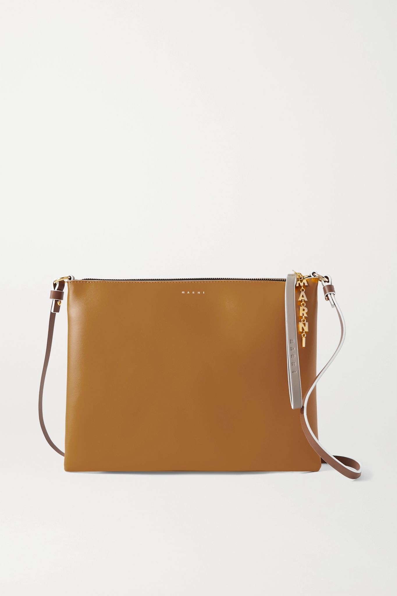 Pochette large two-tone leather shoulder bag - 1