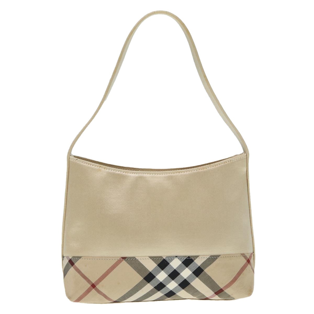 Burberry Nova Check Hand Bag Nylon Beige Silver - 2