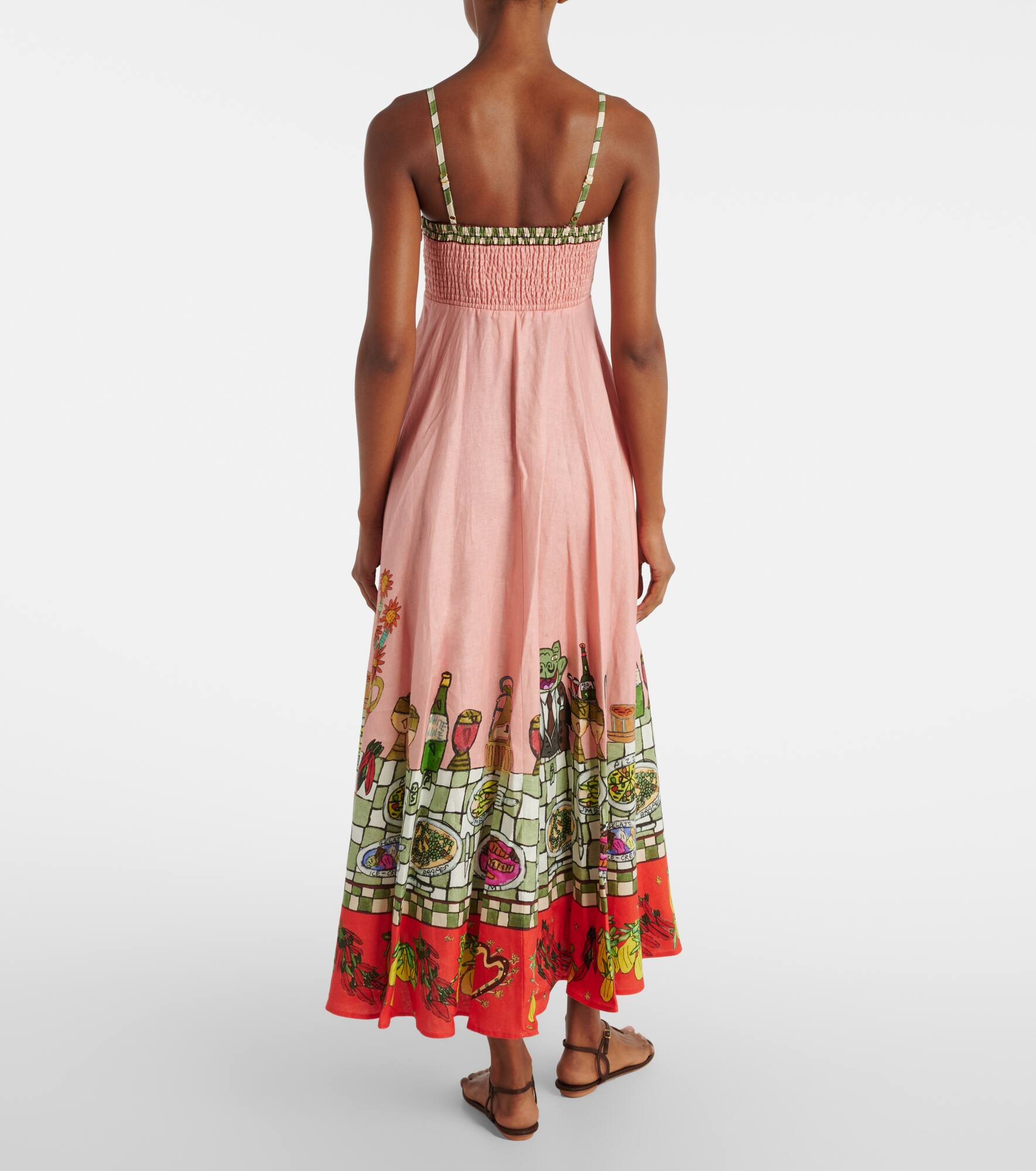 x Greg Sindel Contessa printed linen maxi dress - 3