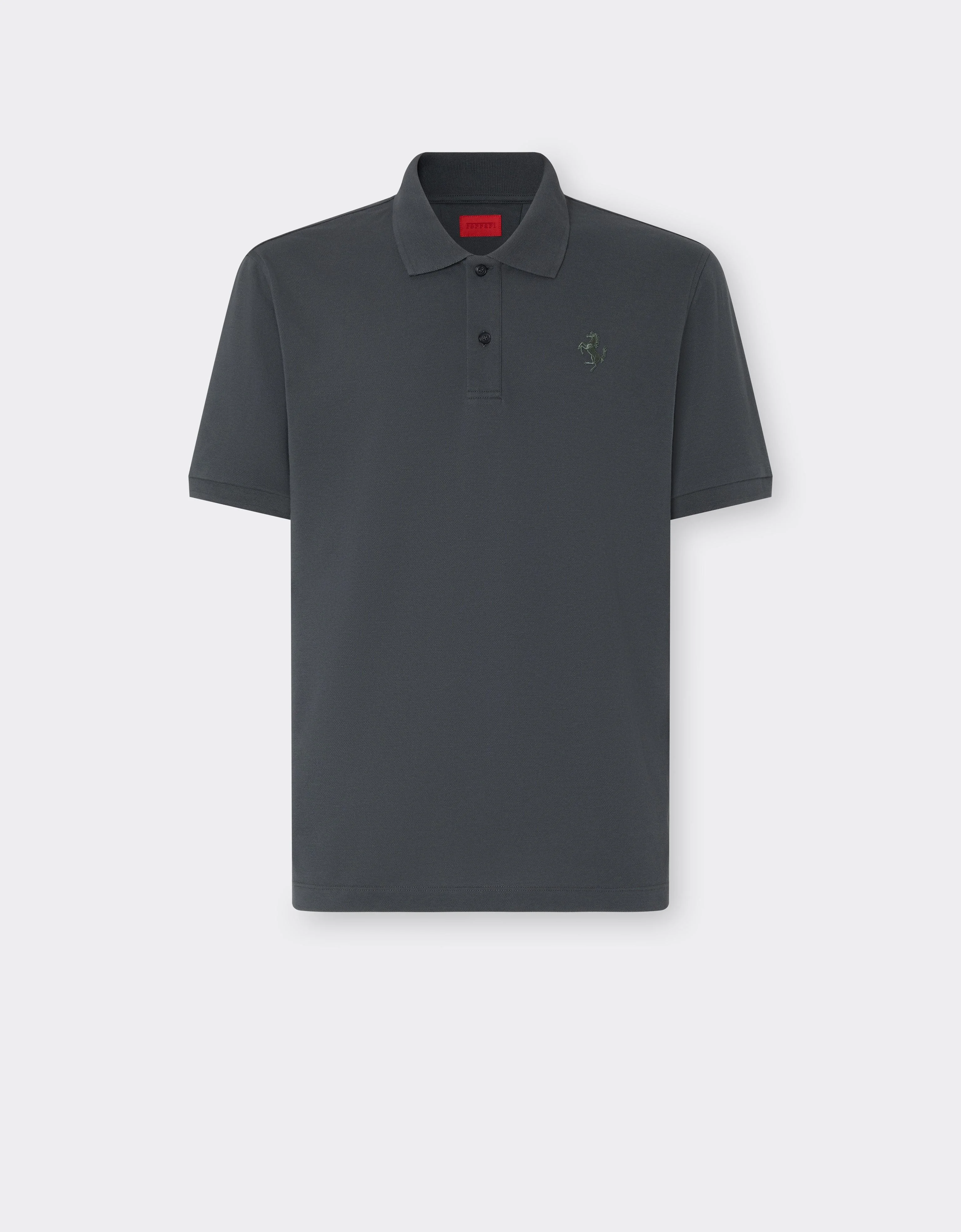 Cotton piqué polo shirt with Prancing Horse - 1
