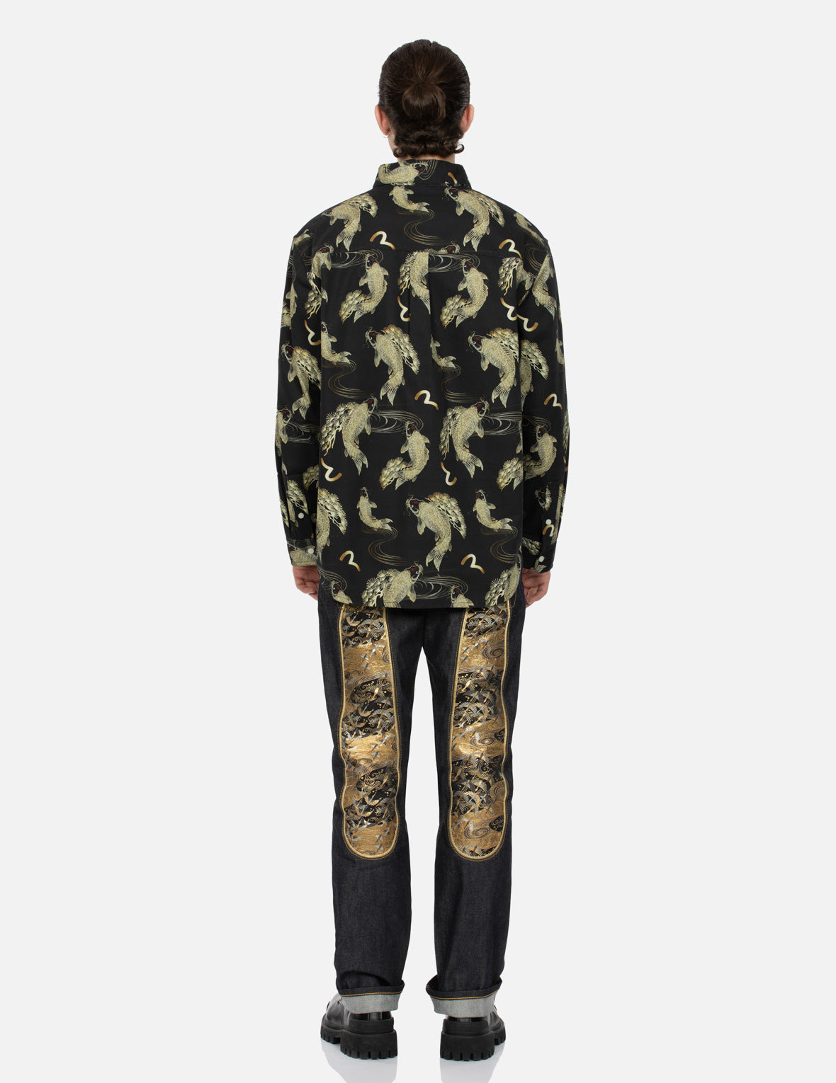 ALLOVER CARP AND SEAGULL PRINT OVERSIZED SHIRT - 6