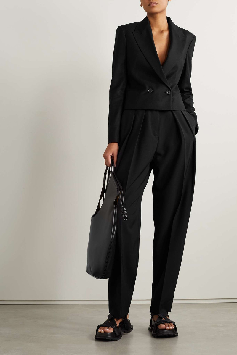 Stella McCartney Cropped double-breasted woven blazer outlook