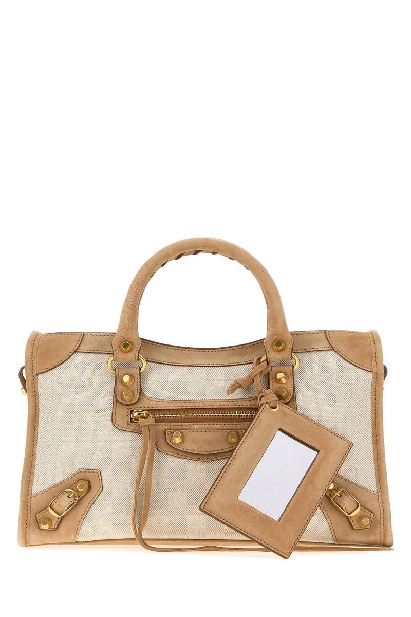 Two-tone canvas and suede small Le City handbag 1