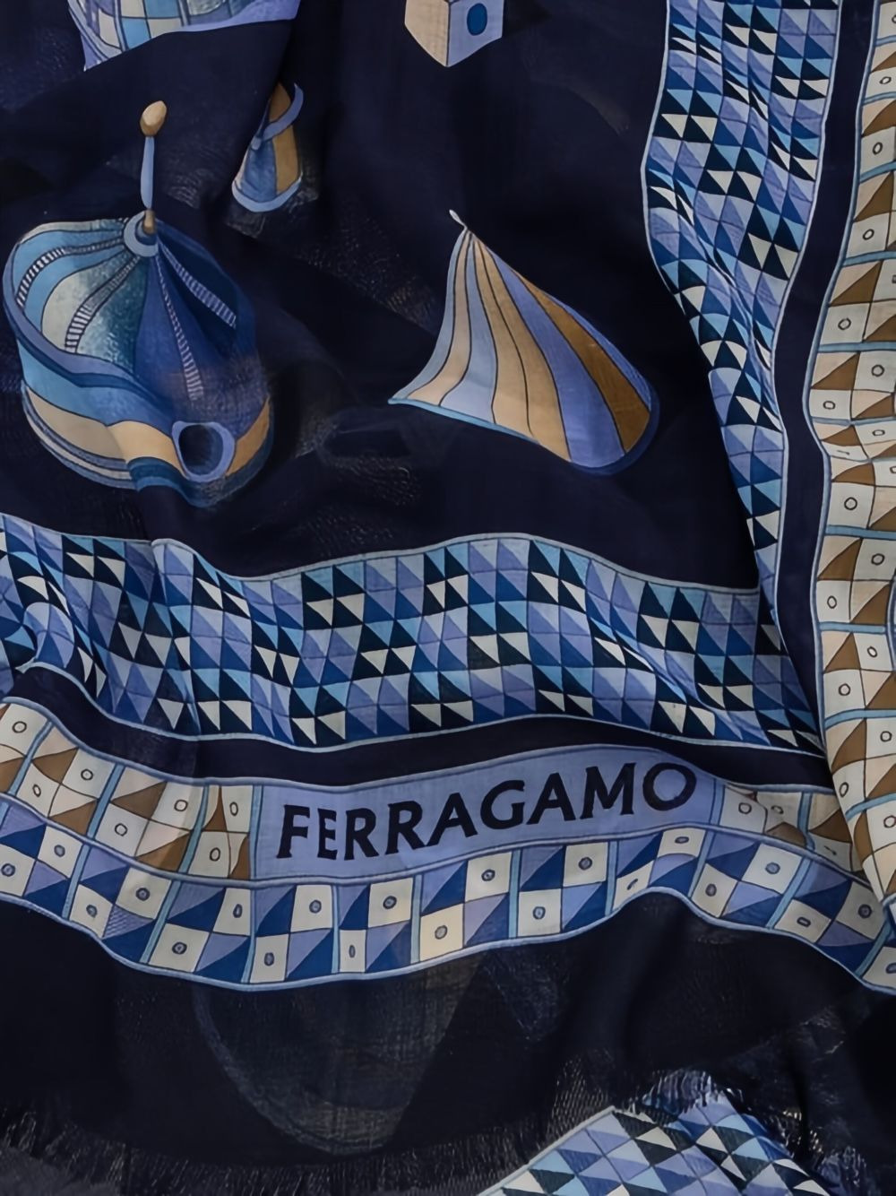 geometrical renaissance print-cashmere shawl - 2