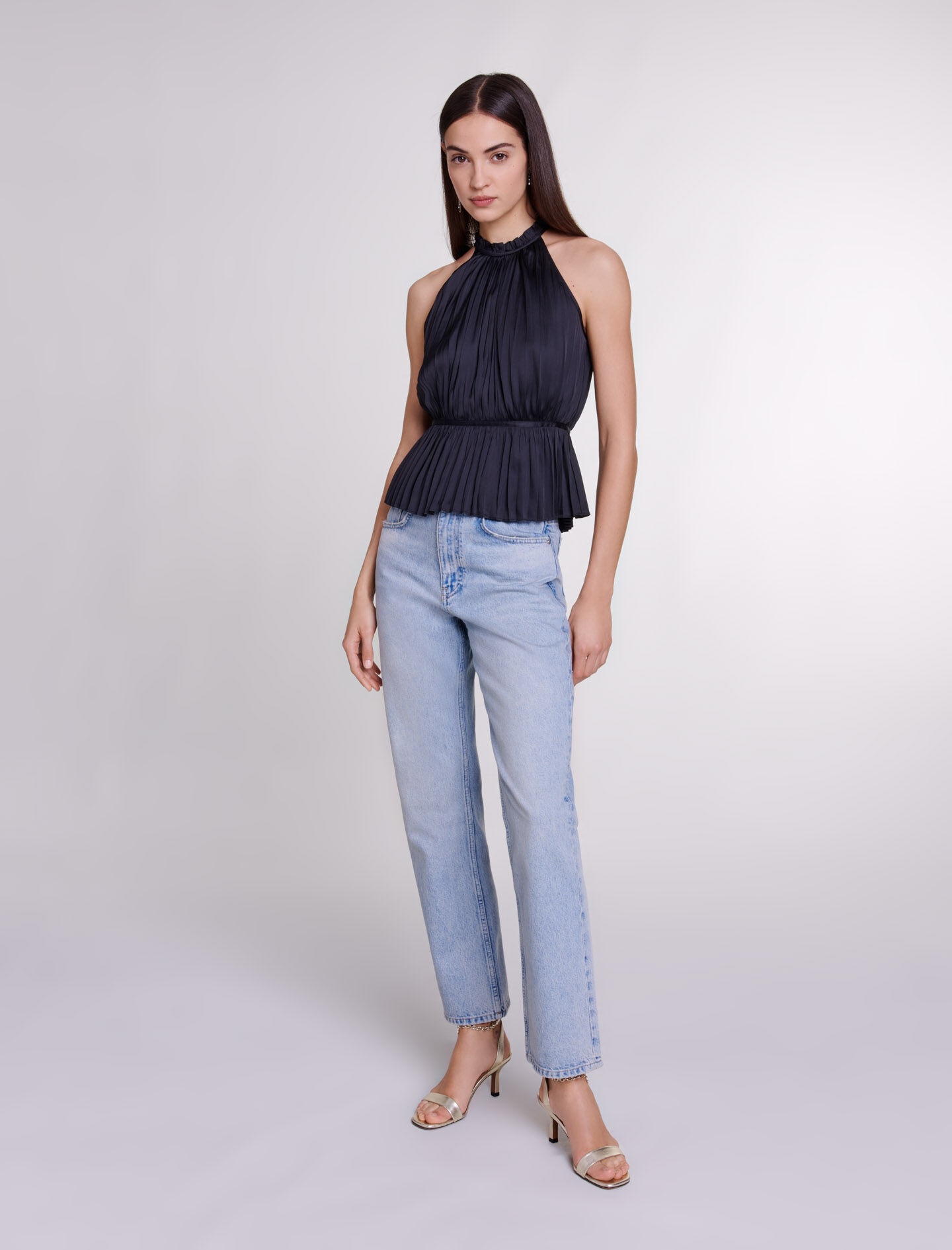 Pleated satin top - 2