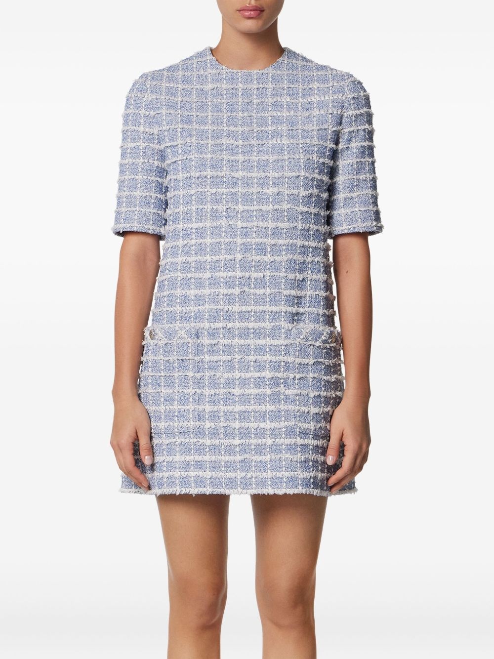 tweed A-line mini dress - 4