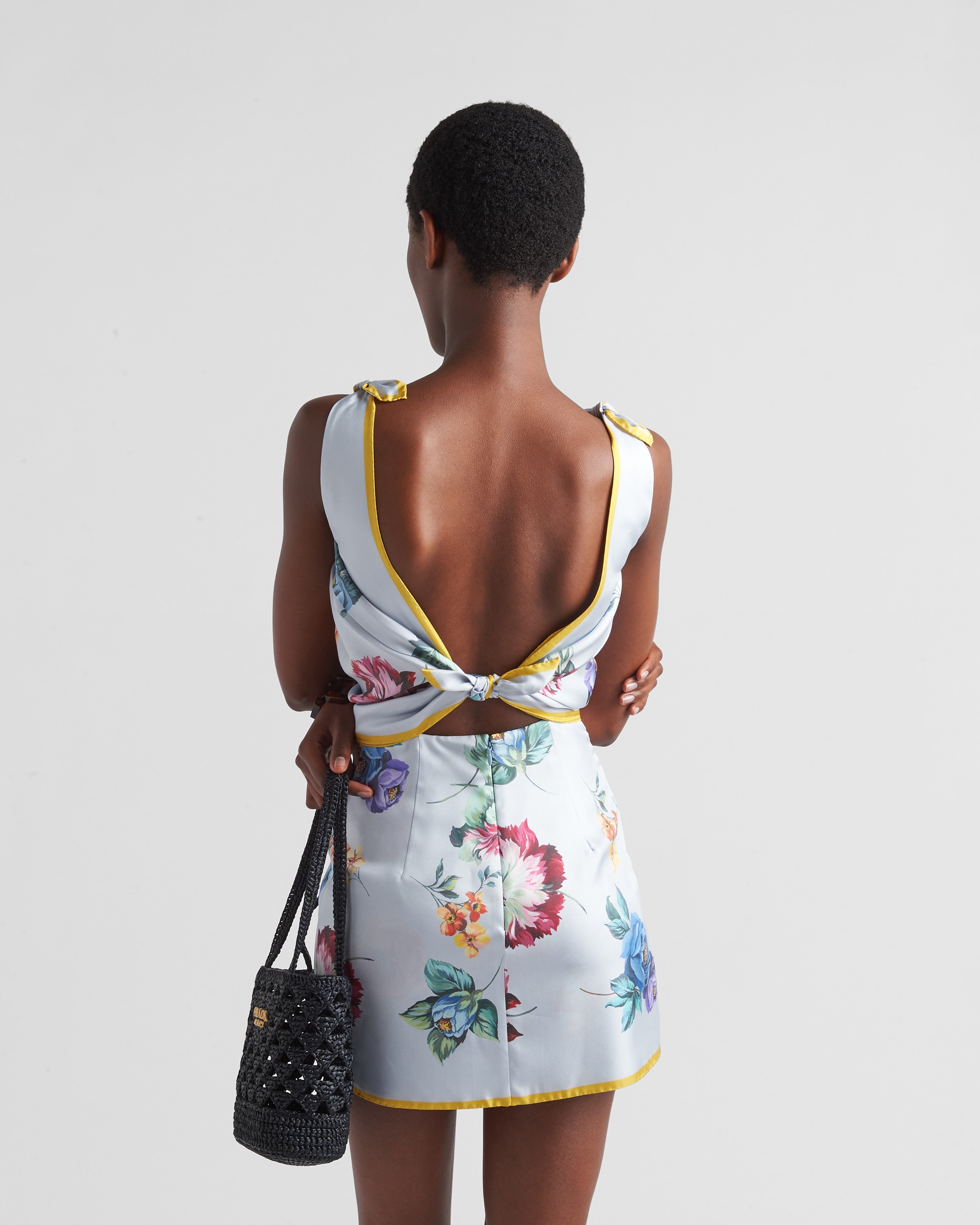 【プラダ・PRADA】Printed silk twill mini-dress Prada Printed silk twill mini-dress | REVERSIBLE