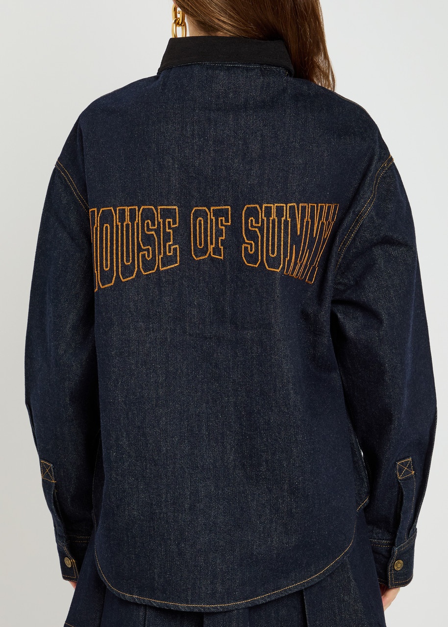House OF Sunny Designer-embroidered Denim Shirt - 3