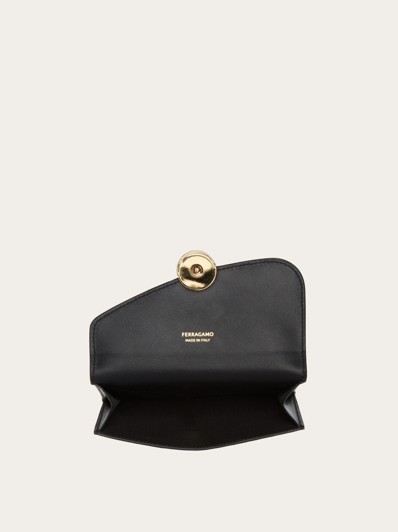 FERRAGAMO Asymmetrical flap credit card holder outlook