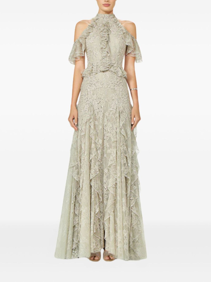 COSTARELLOS Rhodine lace ruffle maxi dress outlook