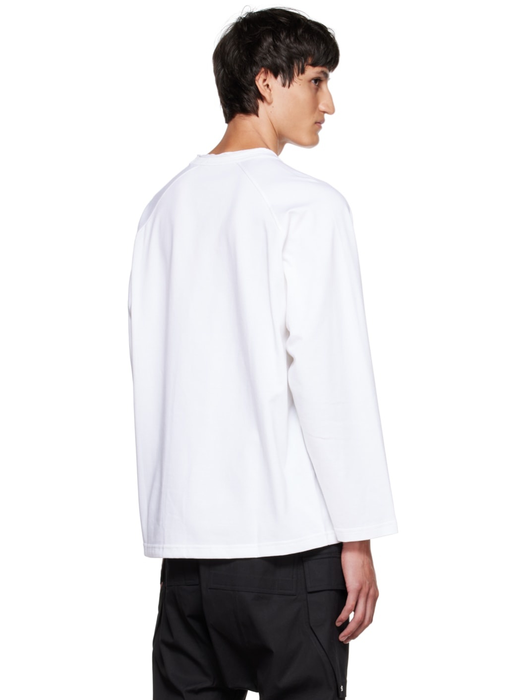 White Eyelet Long Sleeve T-Shirt - 3