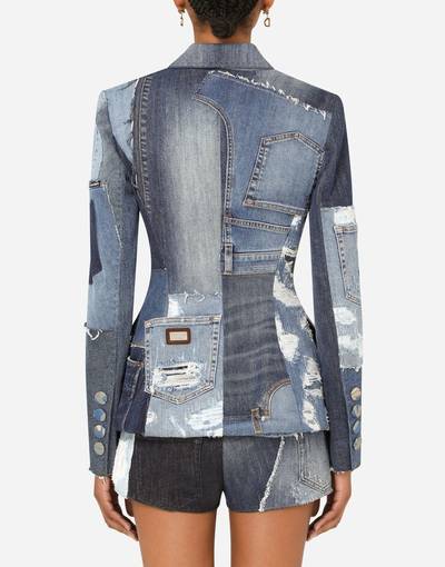 Dolce & Gabbana Single-breasted patchwork denim Dolce blazer outlook