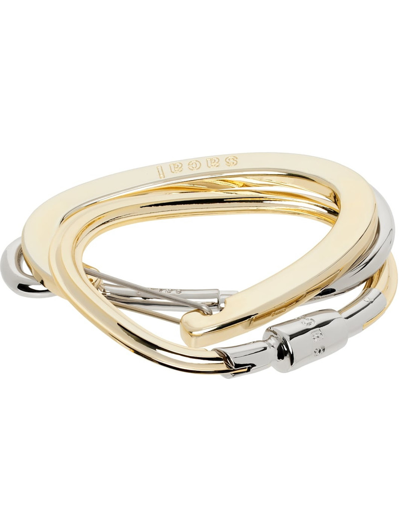 sacai Gold & Silver Carabiner Bangle Bracelet outlook