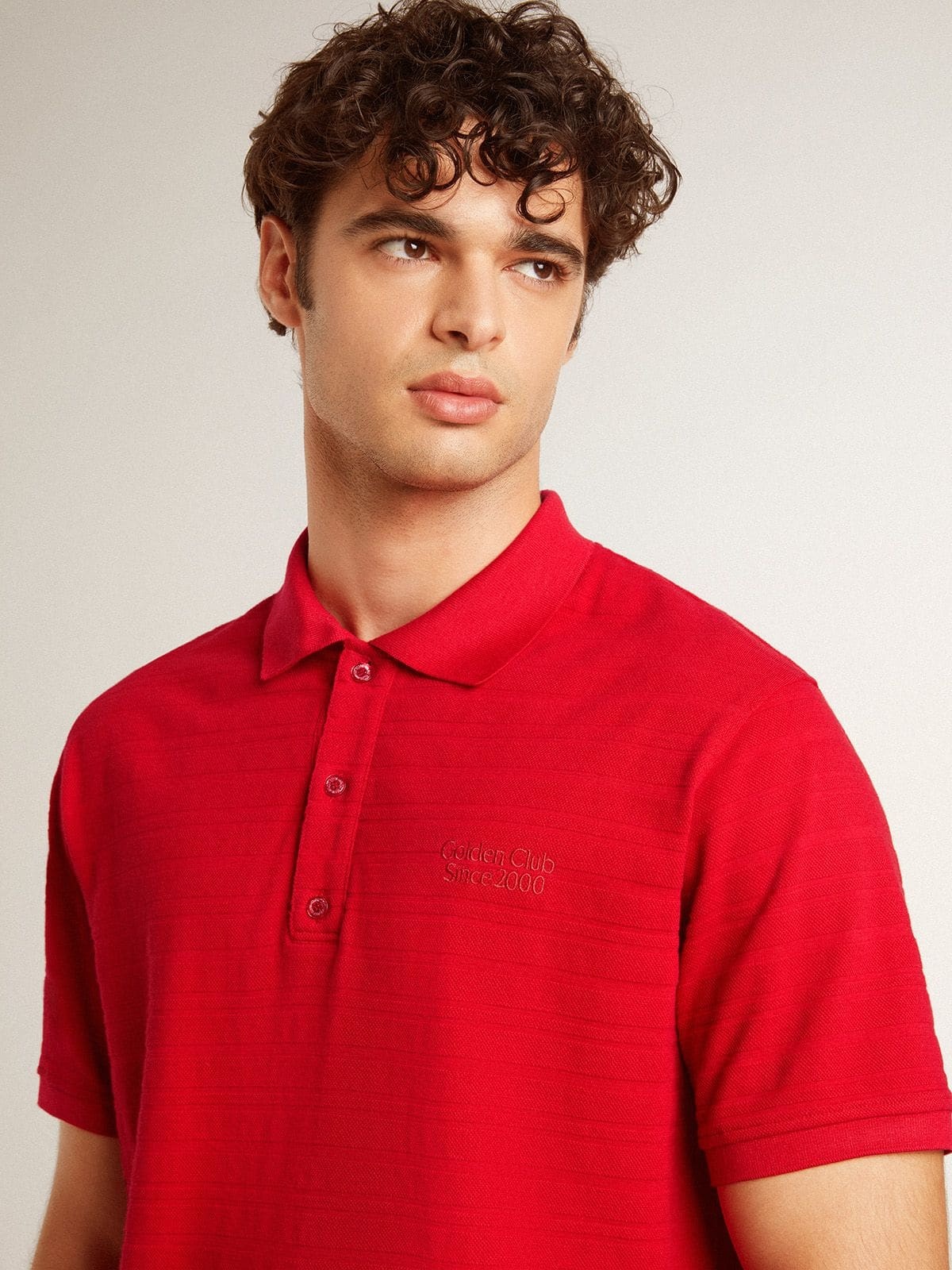 Men's polo shirt in red cotton piquet - 5