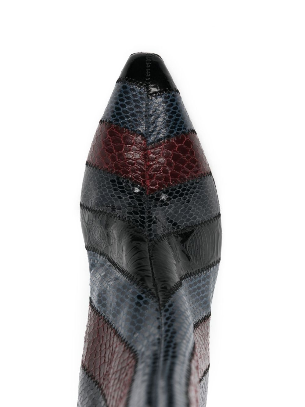 70mm patchwork ankle boots - 4