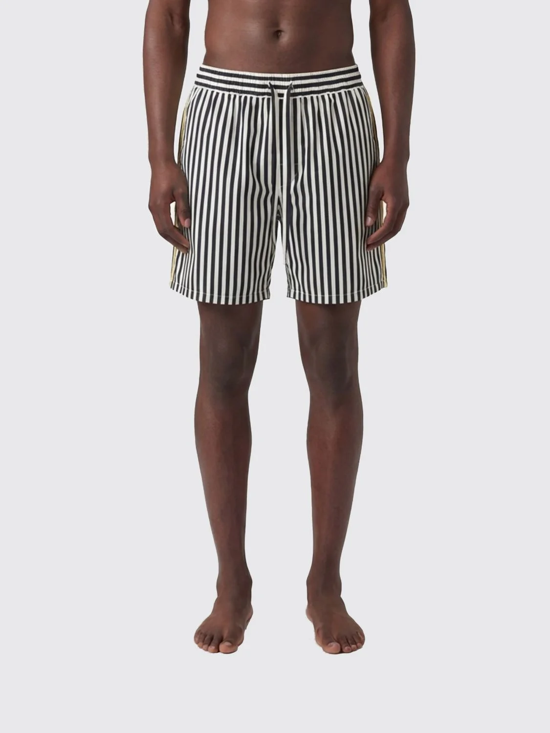 Embroidered Poplin Bermuda Shorts Rigato Exterior: Cotton Silk Pantaloni - 1