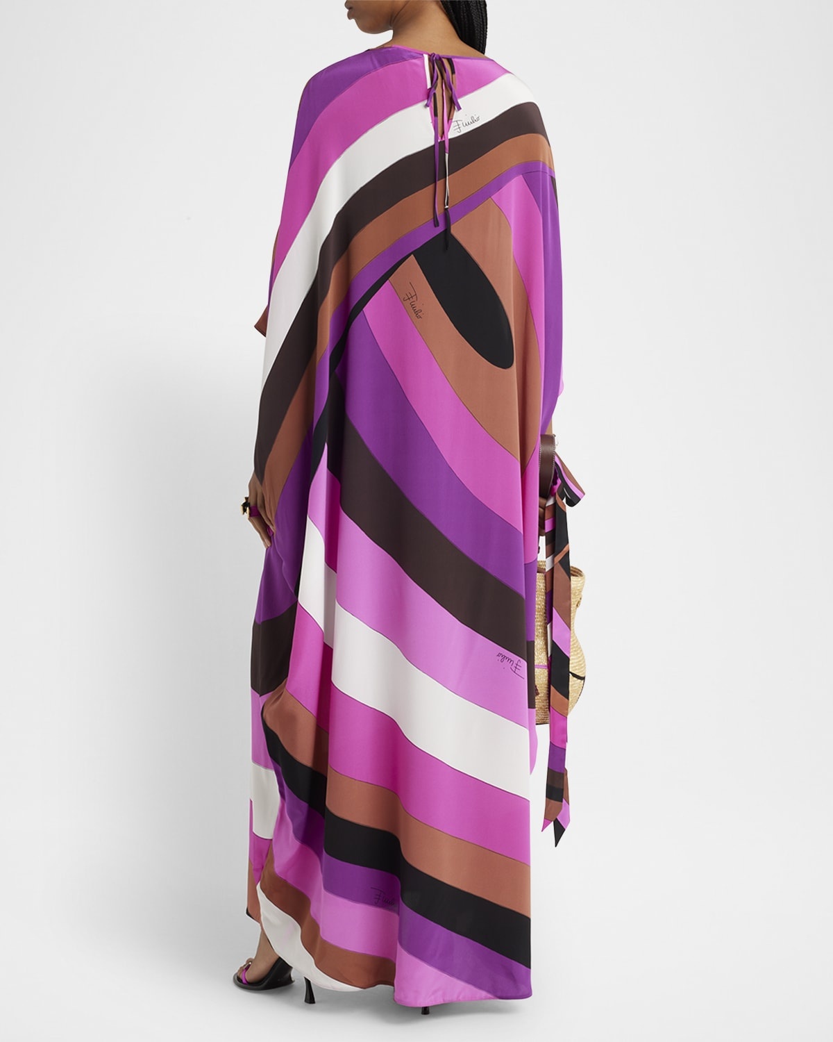 Abstract-Print Maxi Kaftan Dress - 4