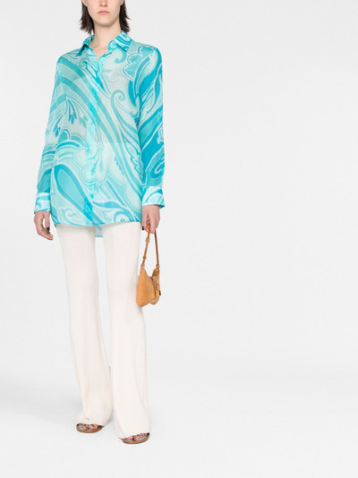 Etro paisley-print sheer shirt outlook